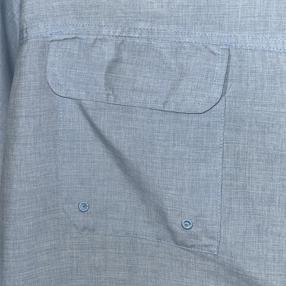 IZOD Saltwater Blue Short Sleeve Button Up Shirt Men's XXL - Picture 3 of 10